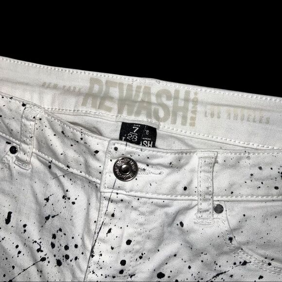 ! Nyc rewash brand white jeans black splatter design! Nwot - Picture 3 of 6